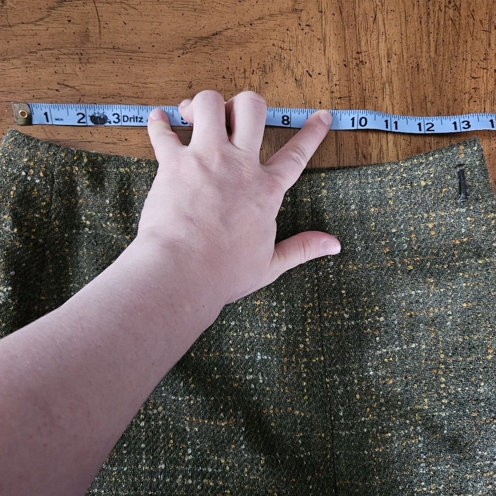 Loft Skirt Wool Green Business Casual Neutral - Picture 8 of 9
